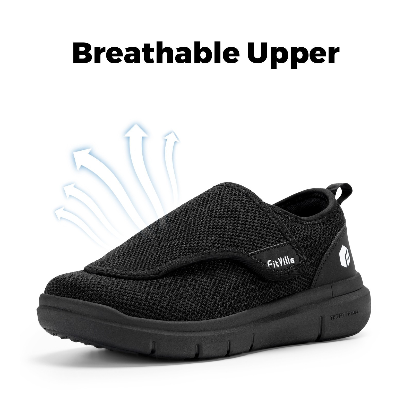 FitVille Diabetic Shoes Men Extra Wide Slip-On Shoes Swollen Feet Pain Relief