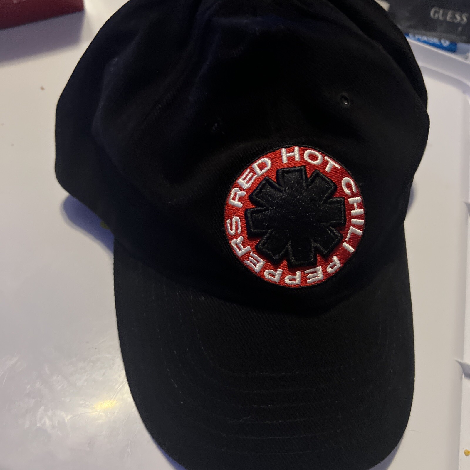 Red Hot Chili Peppers Hat Cap Black w/ Red Strap Back Adjustable 1 size