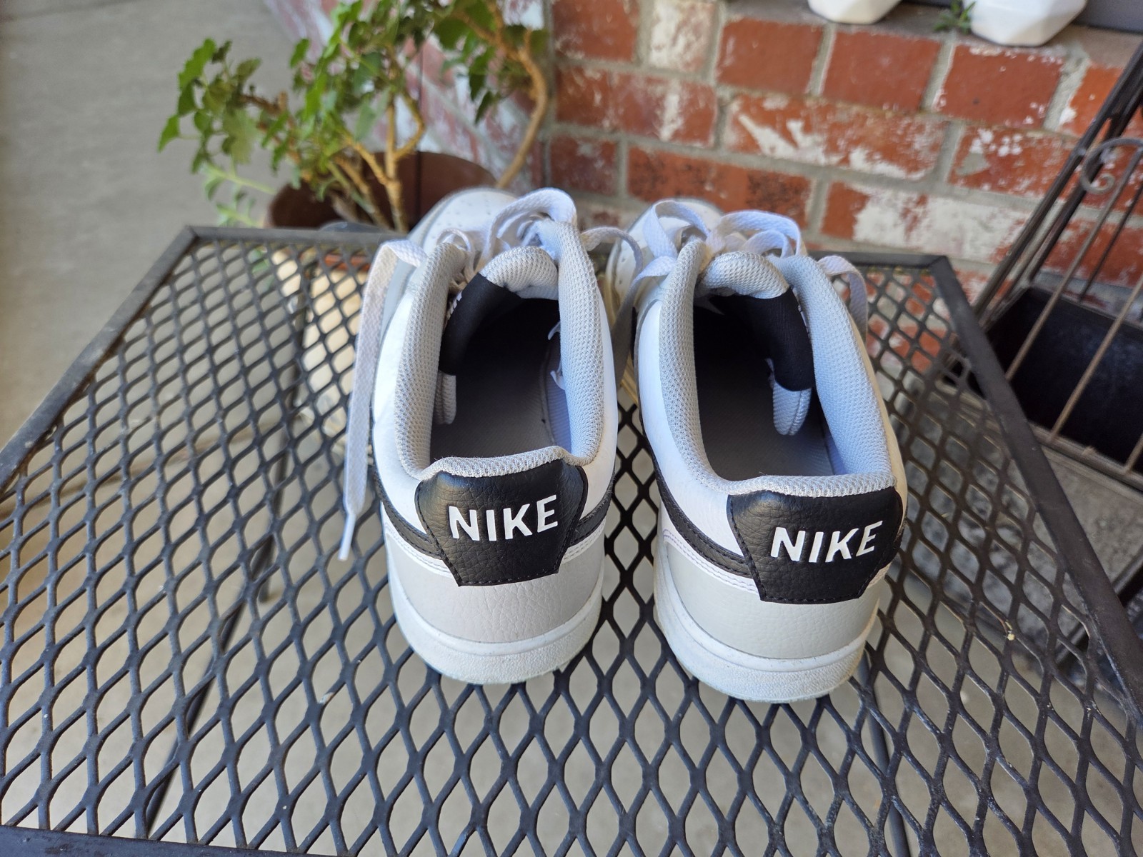 Mens Nike Court Vision Low White With Bkack and Grey Size 9