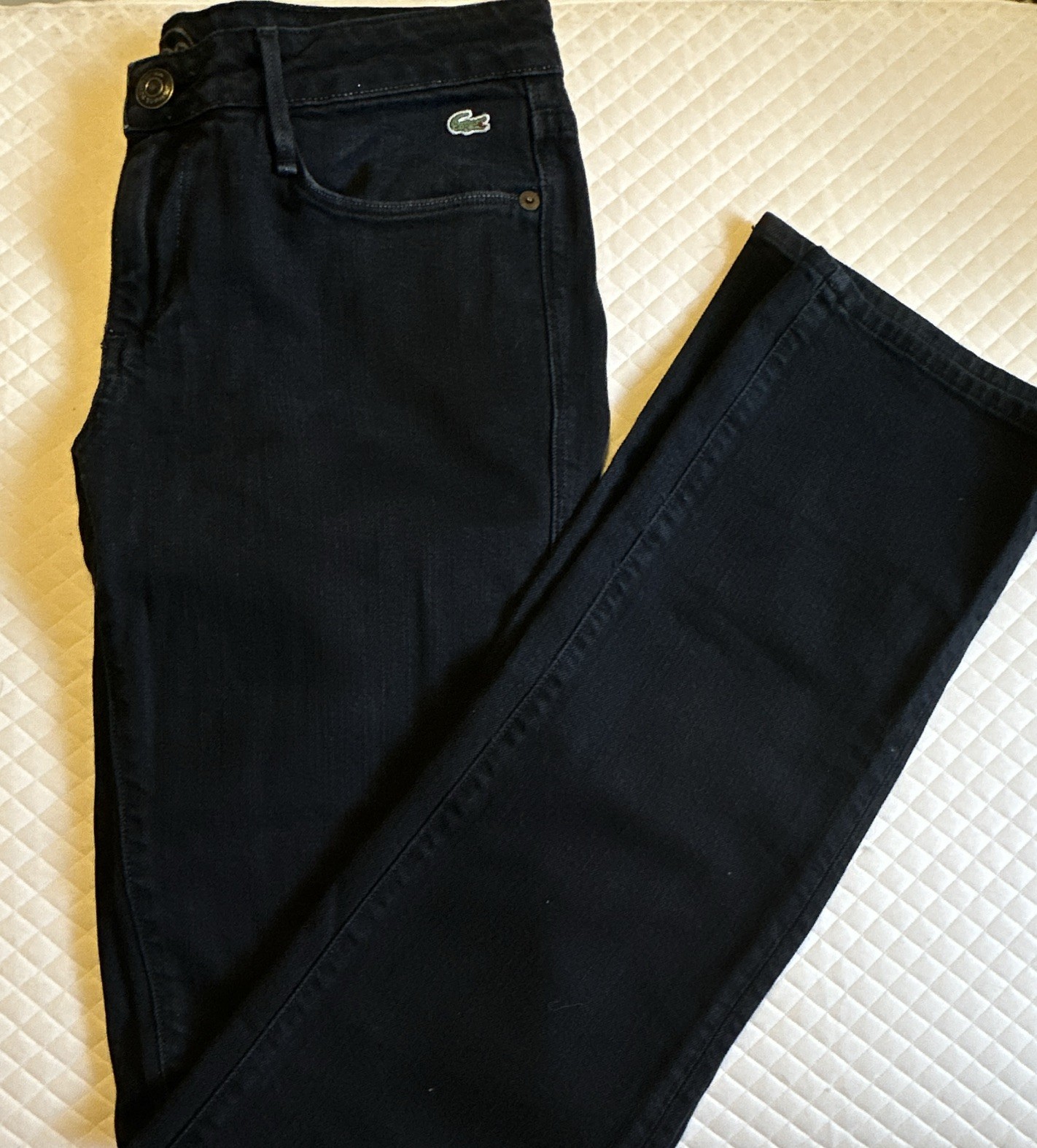 Lacoste Women’s Black Dark Wash Denim Slim Skinny Stretch 5-Pocket Jeans