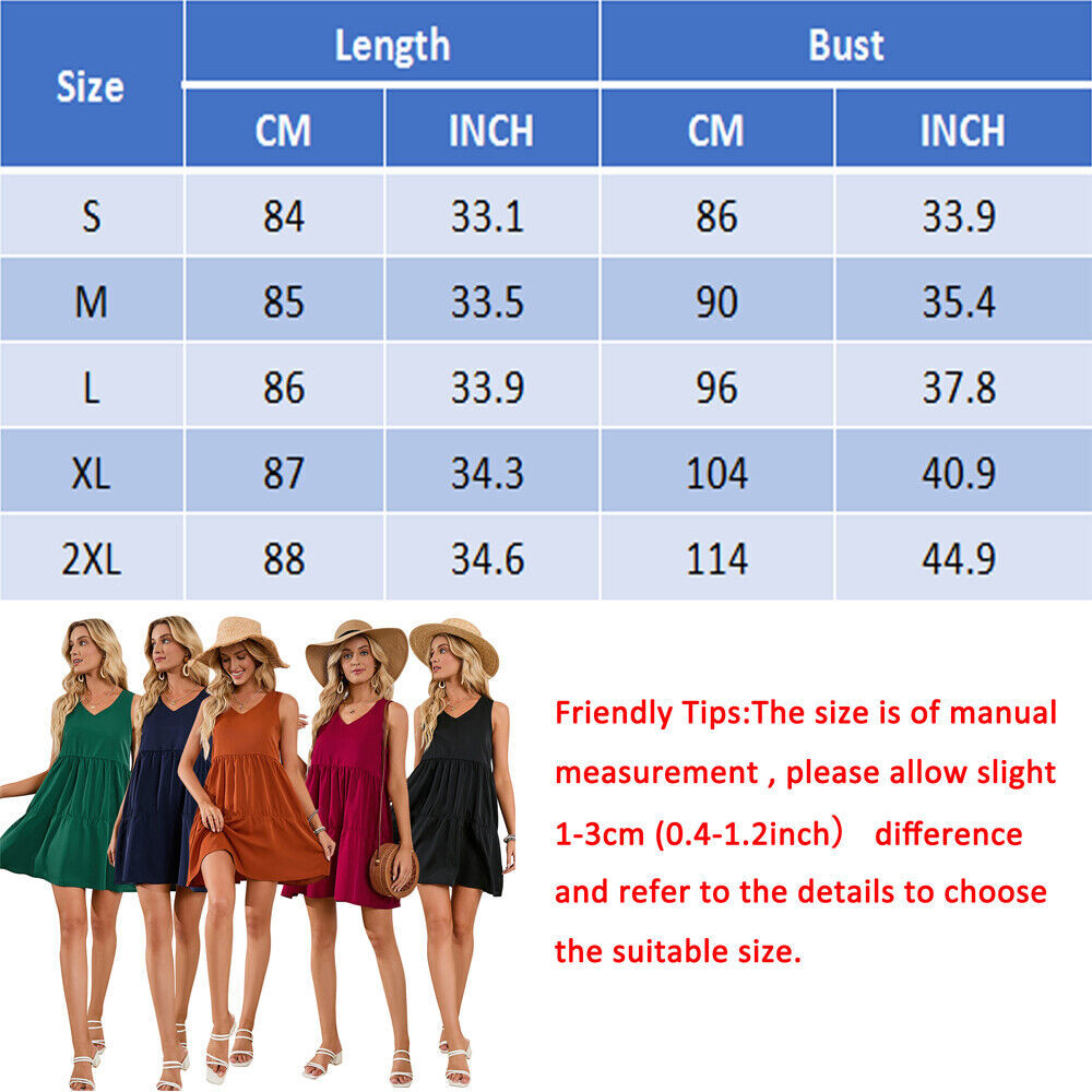 Women’s Summer Solid Color Sleeveless Dress Casual Loose Flowy Swing Shift Dress