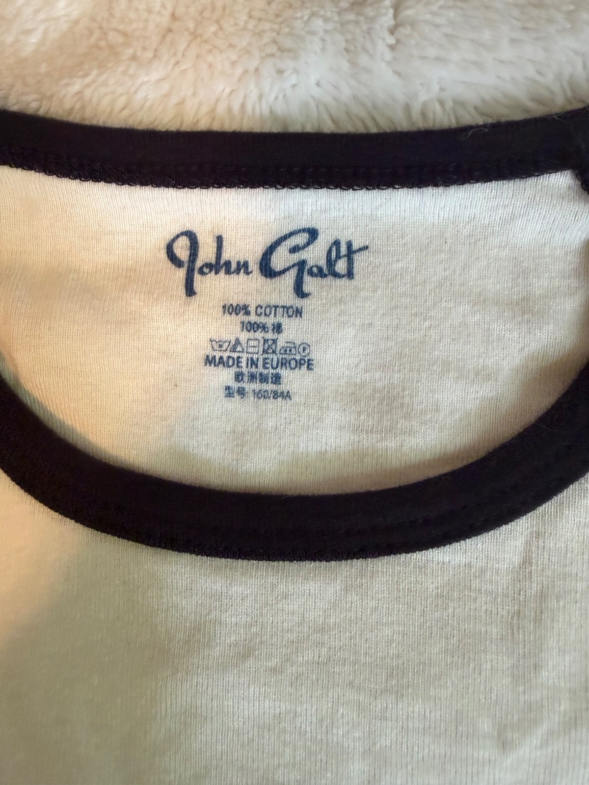 John Galt Electric Circus New York Graphic Raglan T-Shirt White Black Size S