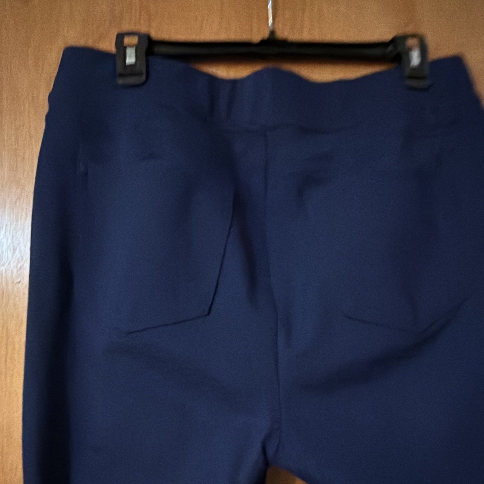 St Johns Bay Women’s Blue Pull-On Stretch Pants Flat Front Solid Size L
