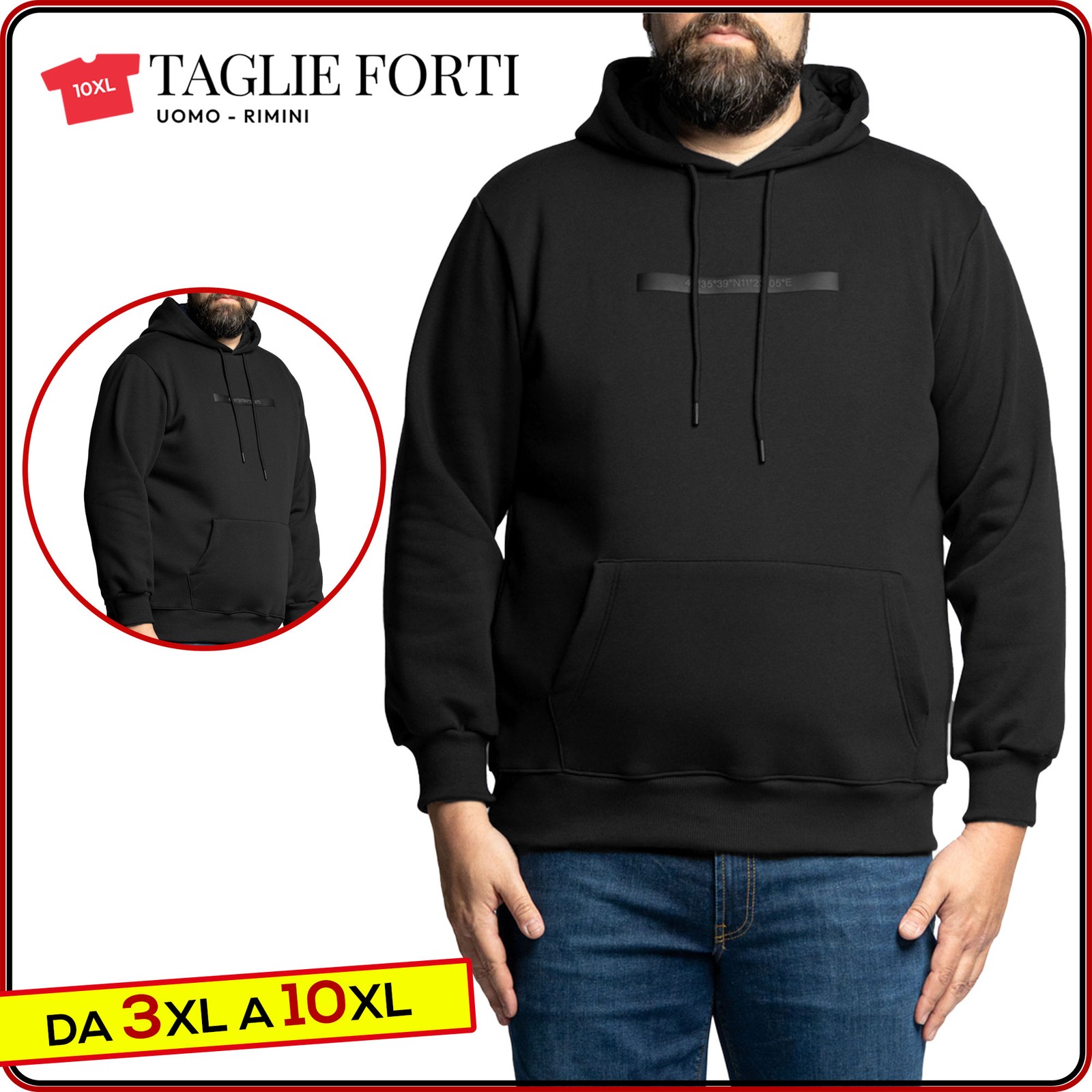 Men’s Plus Size Cotton Fleece Hoodie from 2XL to 10XL Maxfort