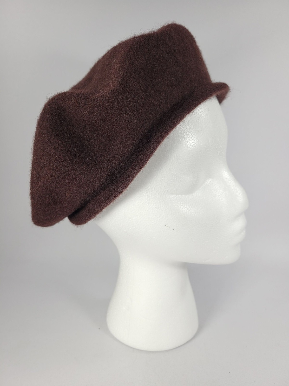 Brown Wool Beret Classic French Style Hat 100% Wool Warm & Stylish Vintage