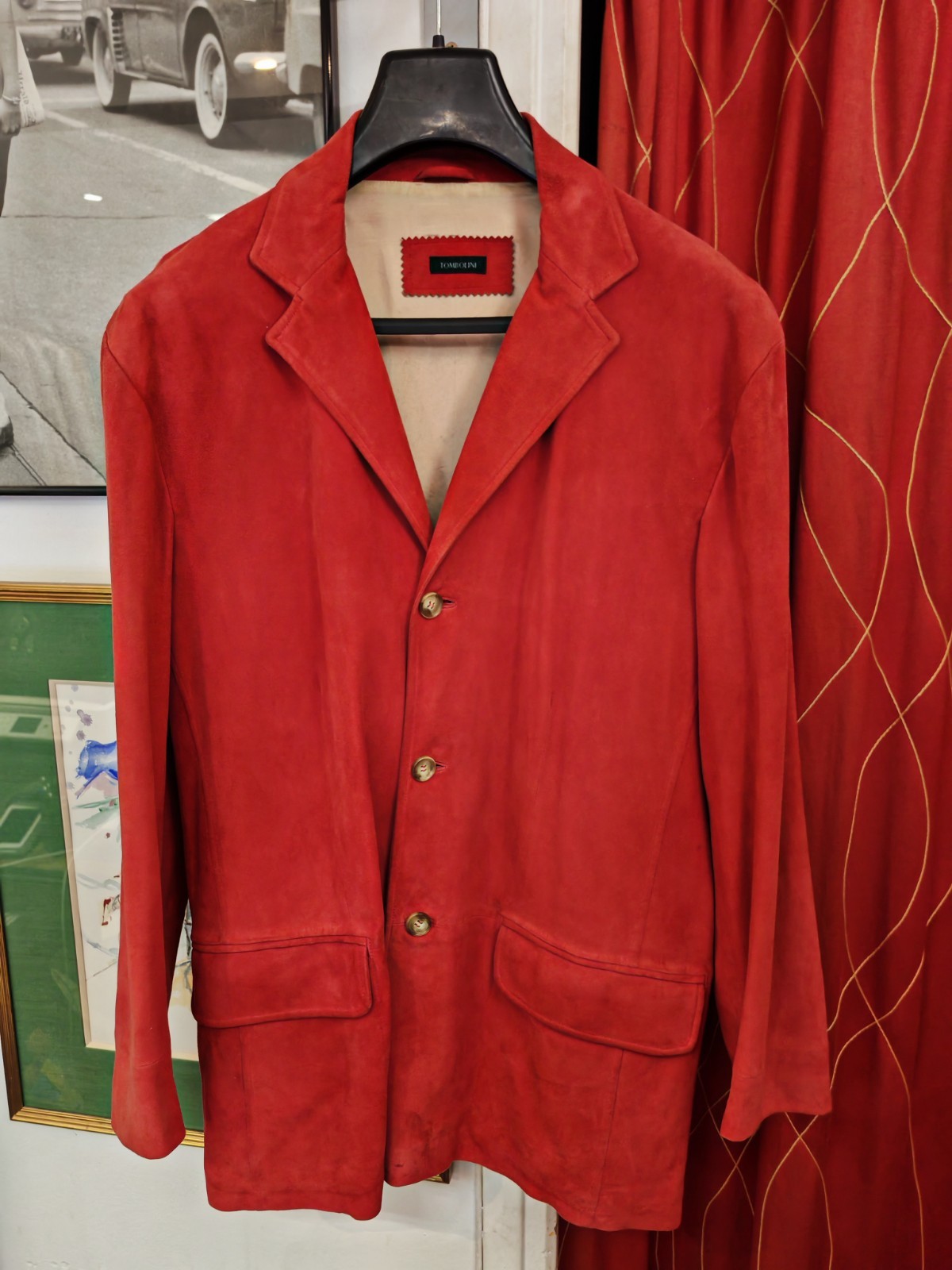Tombolini Men’ Blazer Jacket 100% Suede Leather EU 52 ( M / L ) Made in Italy
