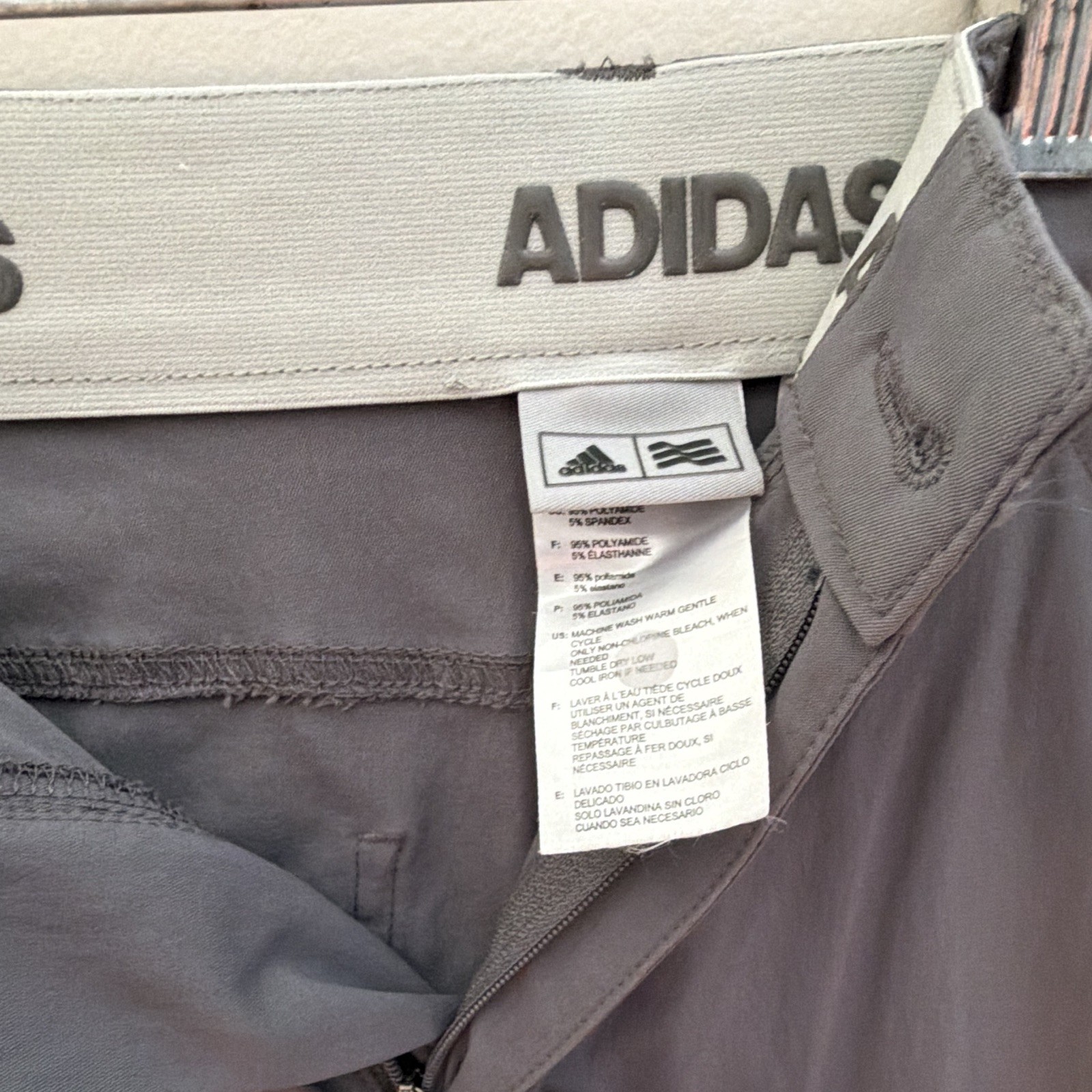 adidas Ultimate365 Men’s Gray Golf Pants 34W Regular Fit Stretch Flat Front