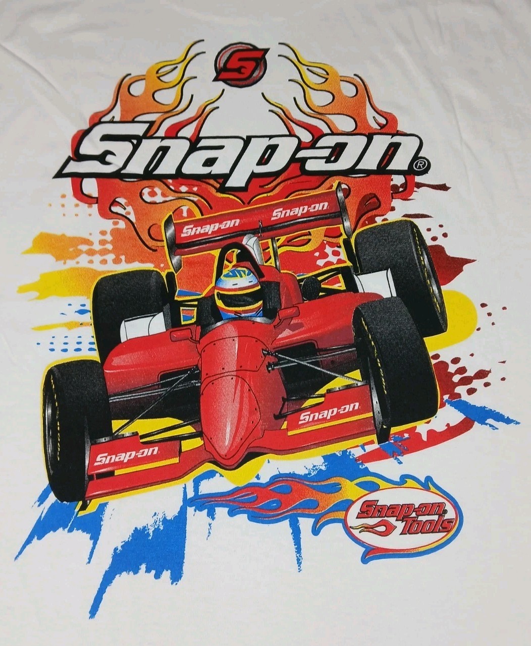 Vintage 90s Snap-On Tools Racing T Shirt Mens Size XL Brand New White