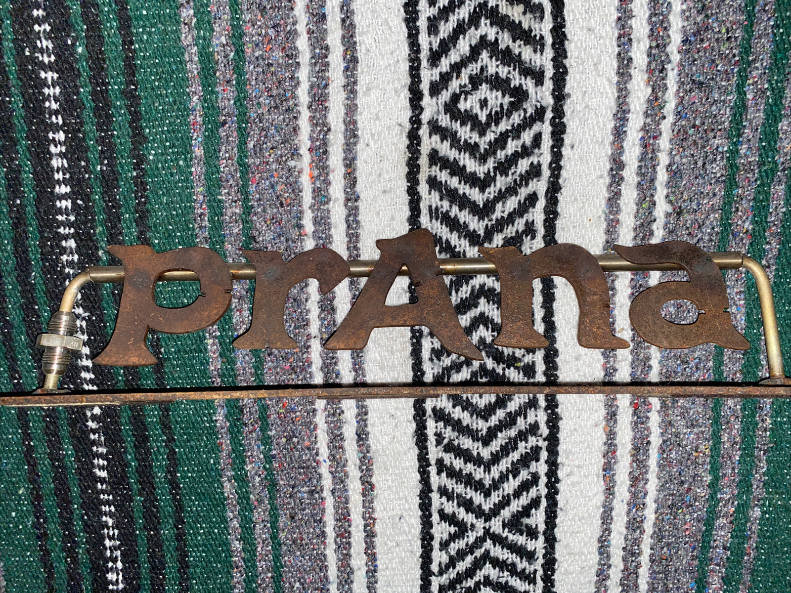 very rare Prana metal sign from company headquarters custom metal sign