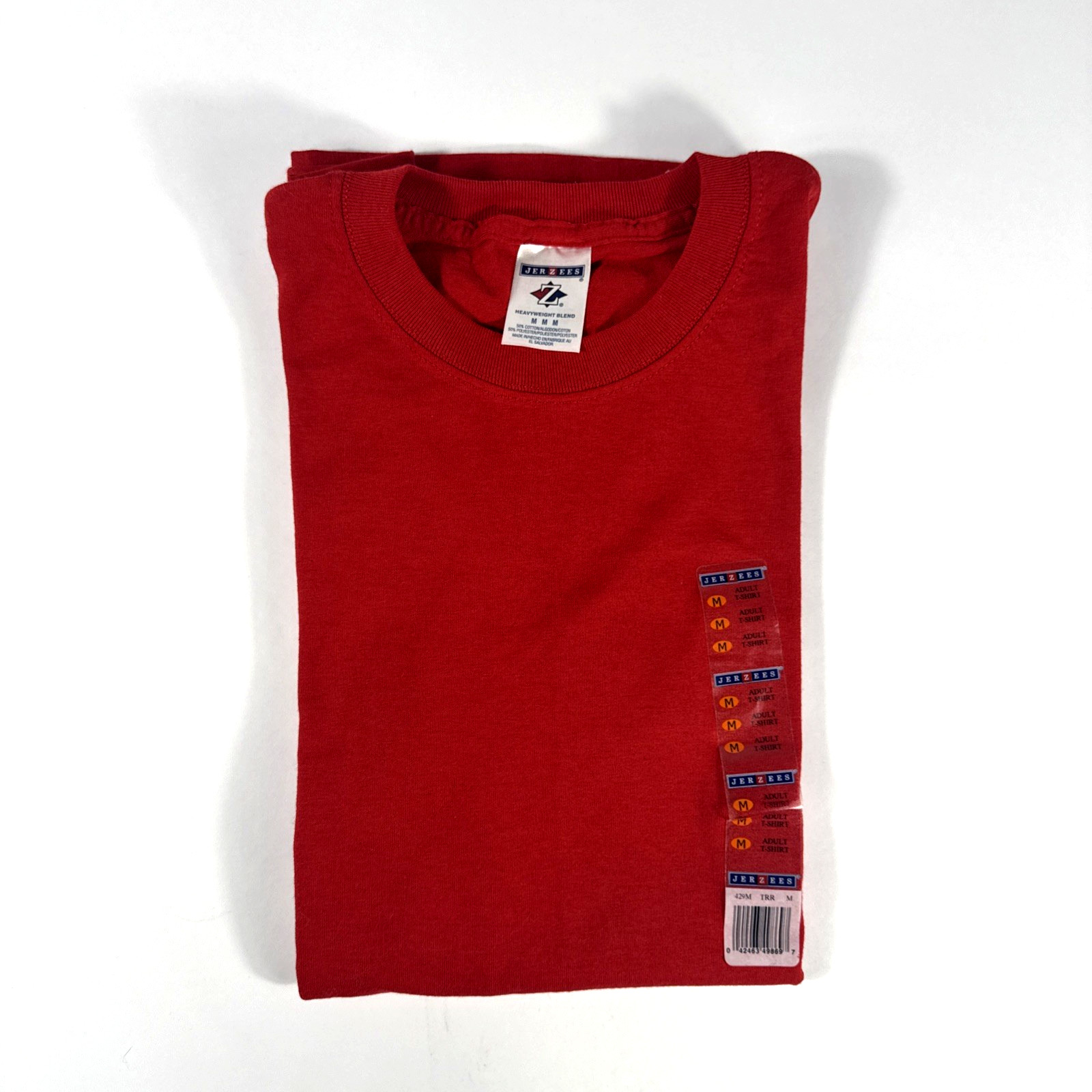 Jerzees Unisex Heavyweight Blend 50/50 Cotton/Poly T-shirt Medium Red