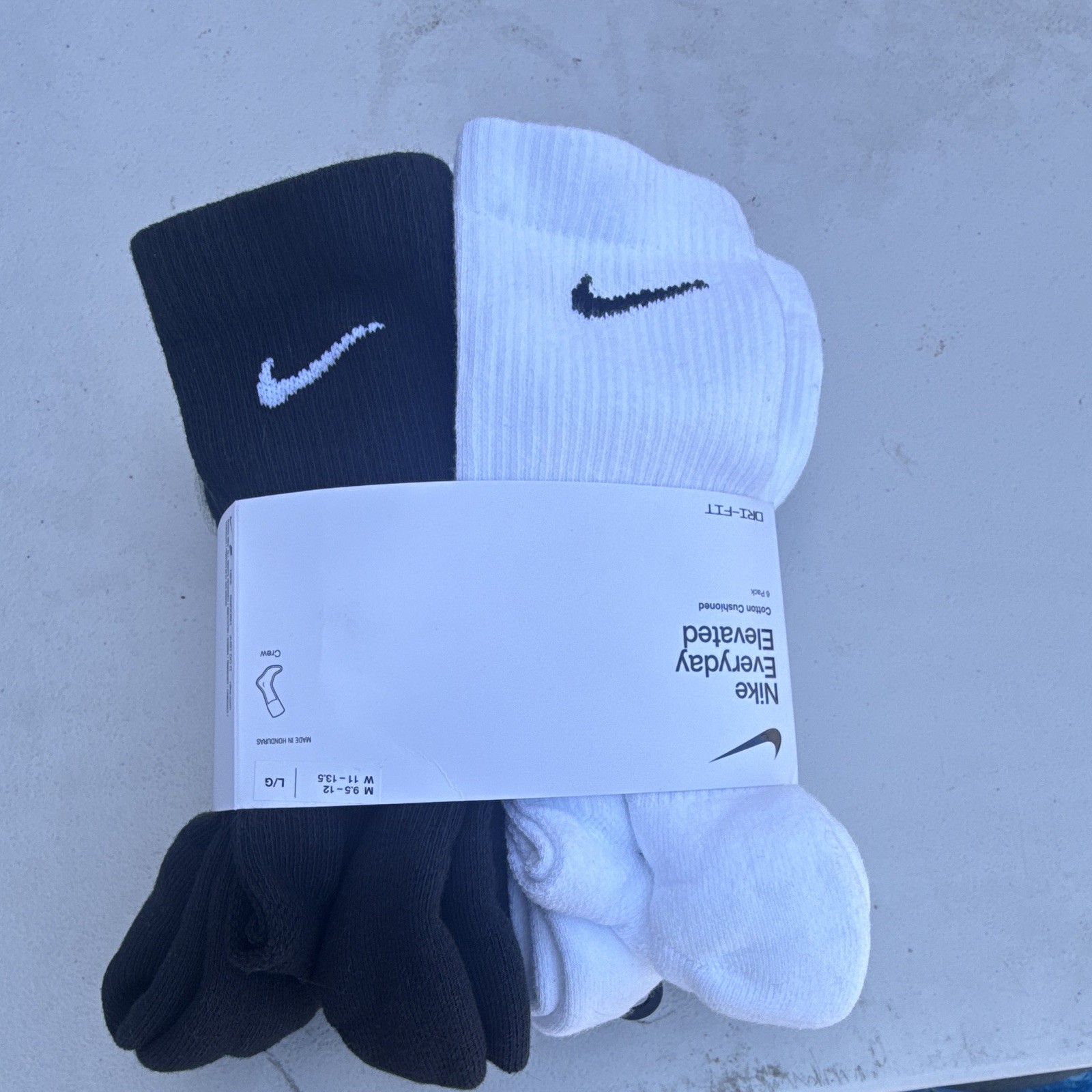 Nike Everyday Elevated Crew Socks 3-Pair L Multicolor Cushioned Arch Support