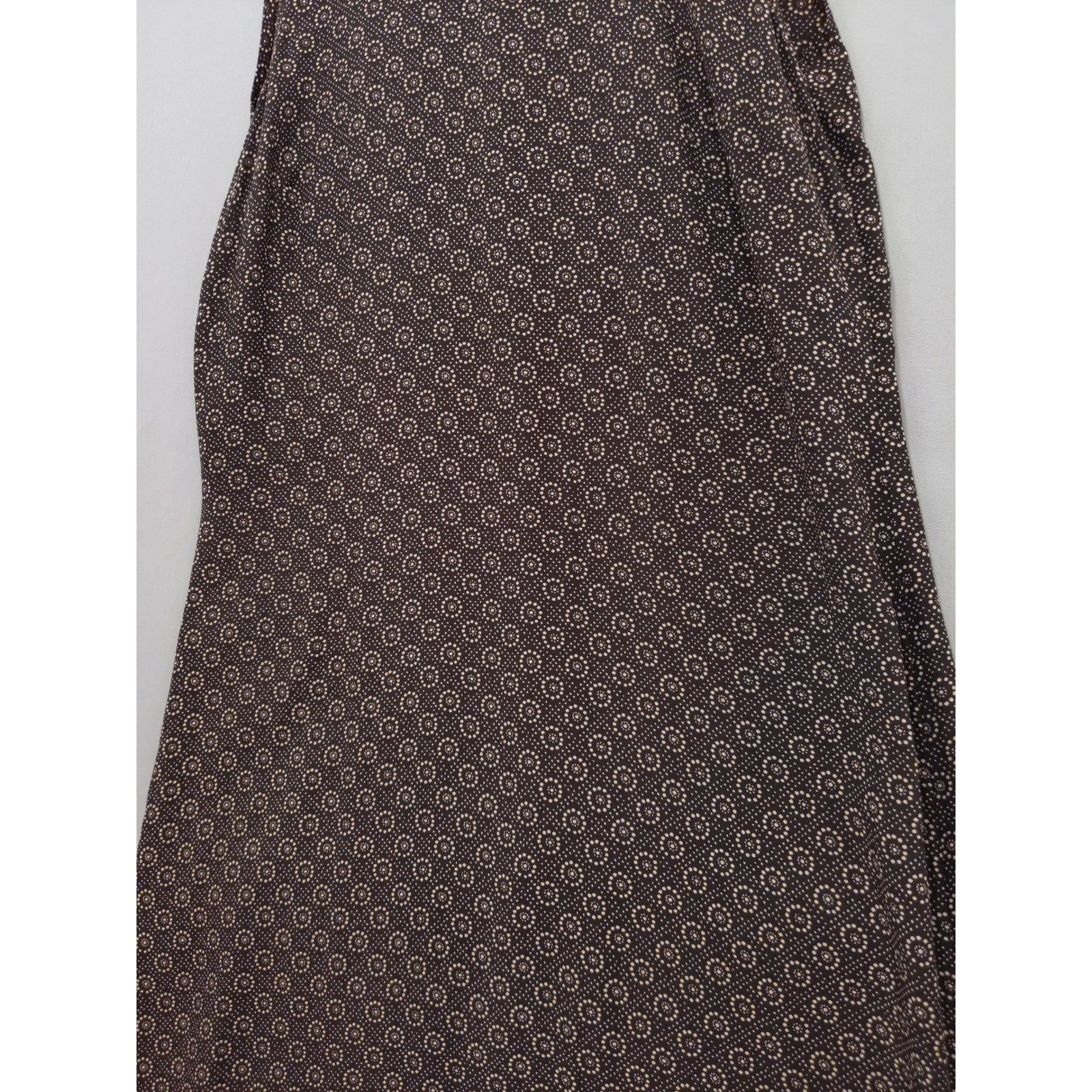 True Vintage 90s Old Navy Maxi Dress Sz 6 Brown Sleeveless Rayon Geometric Print