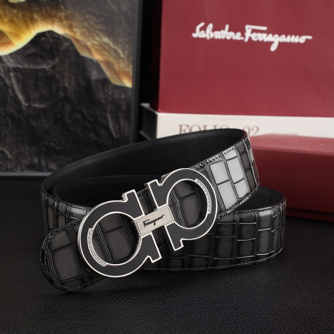 Made in Italy Handcrafted Ferragamo Belt Gift for Husband Width:3.8cm/1.5in