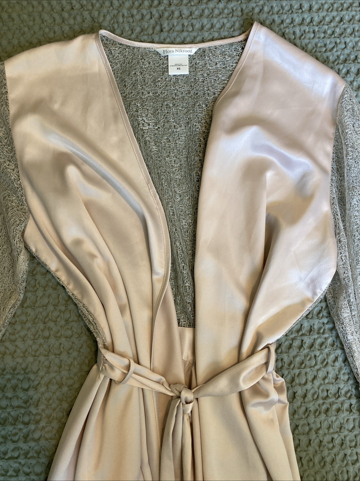 Flora Nikrooz Champagne Robe XS Lace Bridal
