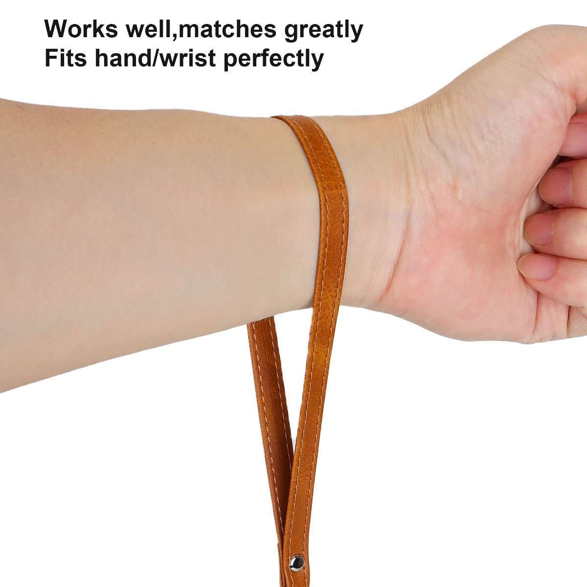 US Leather Buckle Wrist Strap Replacement Hand Free Wristlet for Purse Wallets