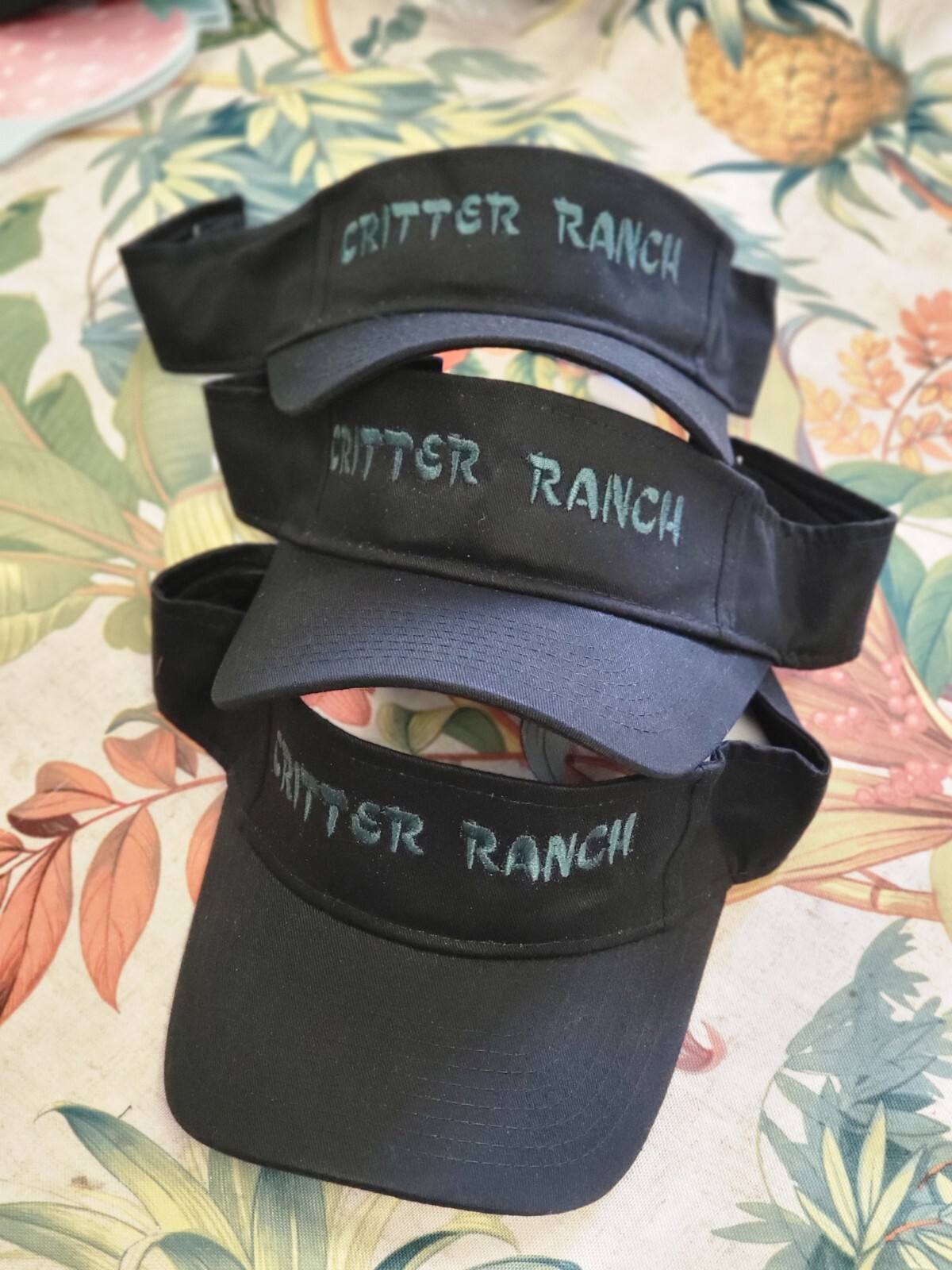 Custom embroidered sun visor cap, personalized embroidered visor hat (black)