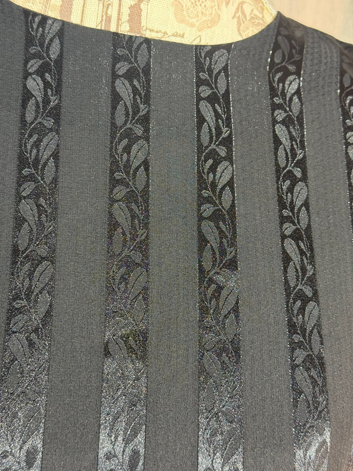 Vintage 80s does 20s FLAPPER Drop Waist Dress Satin SEQUIN Gatsby Art Deco 8