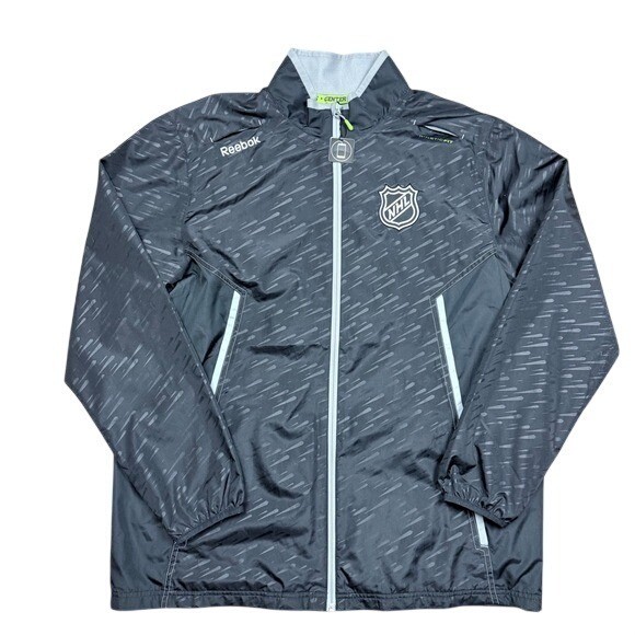 Reebok NHL Center Ice Collection Windbreaker Jacket Men’s Large Black KineticFit