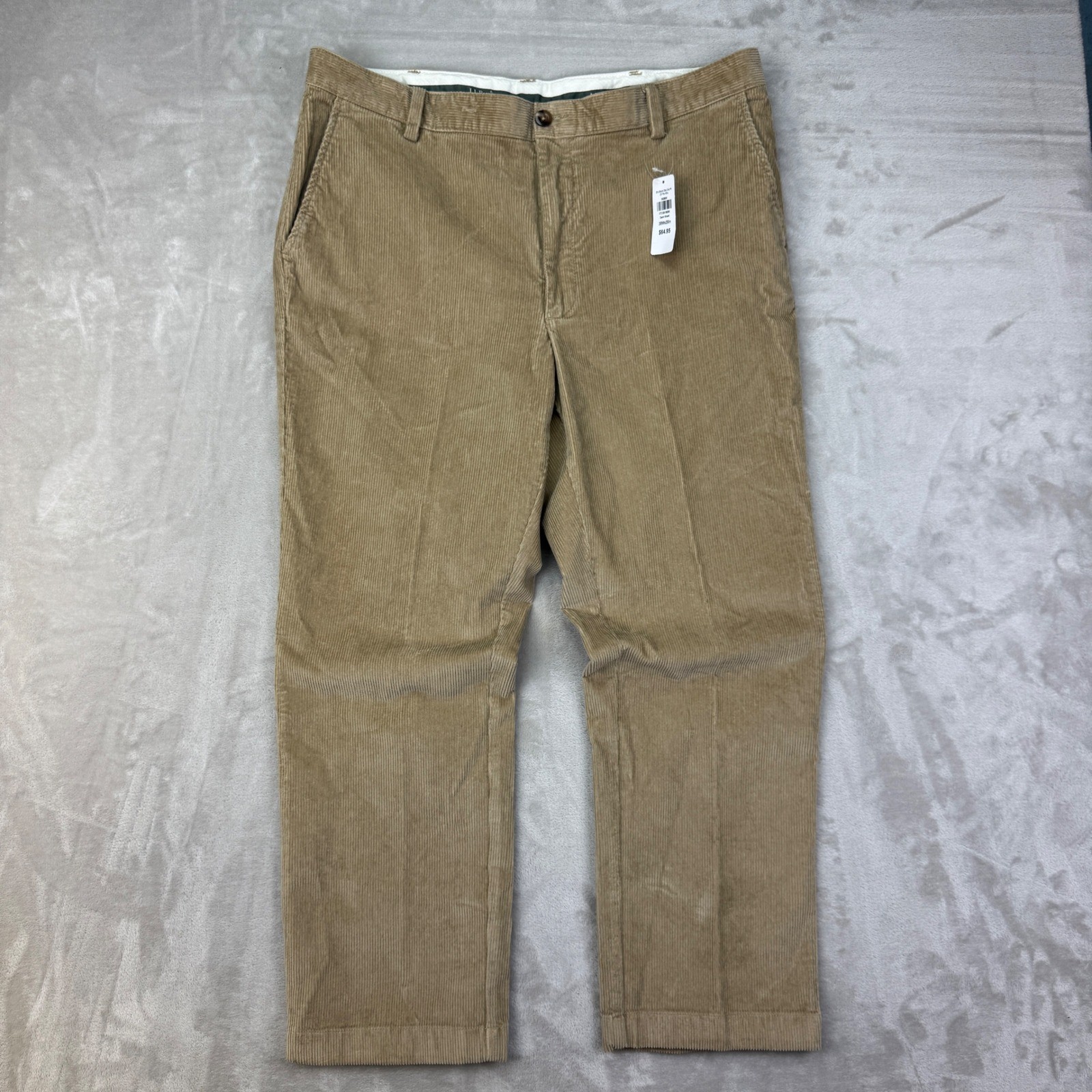 NWT LL Bean Country Corduroy Pants Mens 38×29 Dark Khaki 502835 Classic Fit