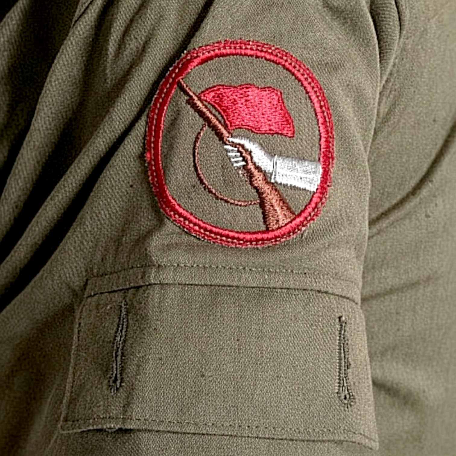 Vintage East German Kampfgruppen Jacket (Rifle patch) / Olive Drab/ Ger. 44-52