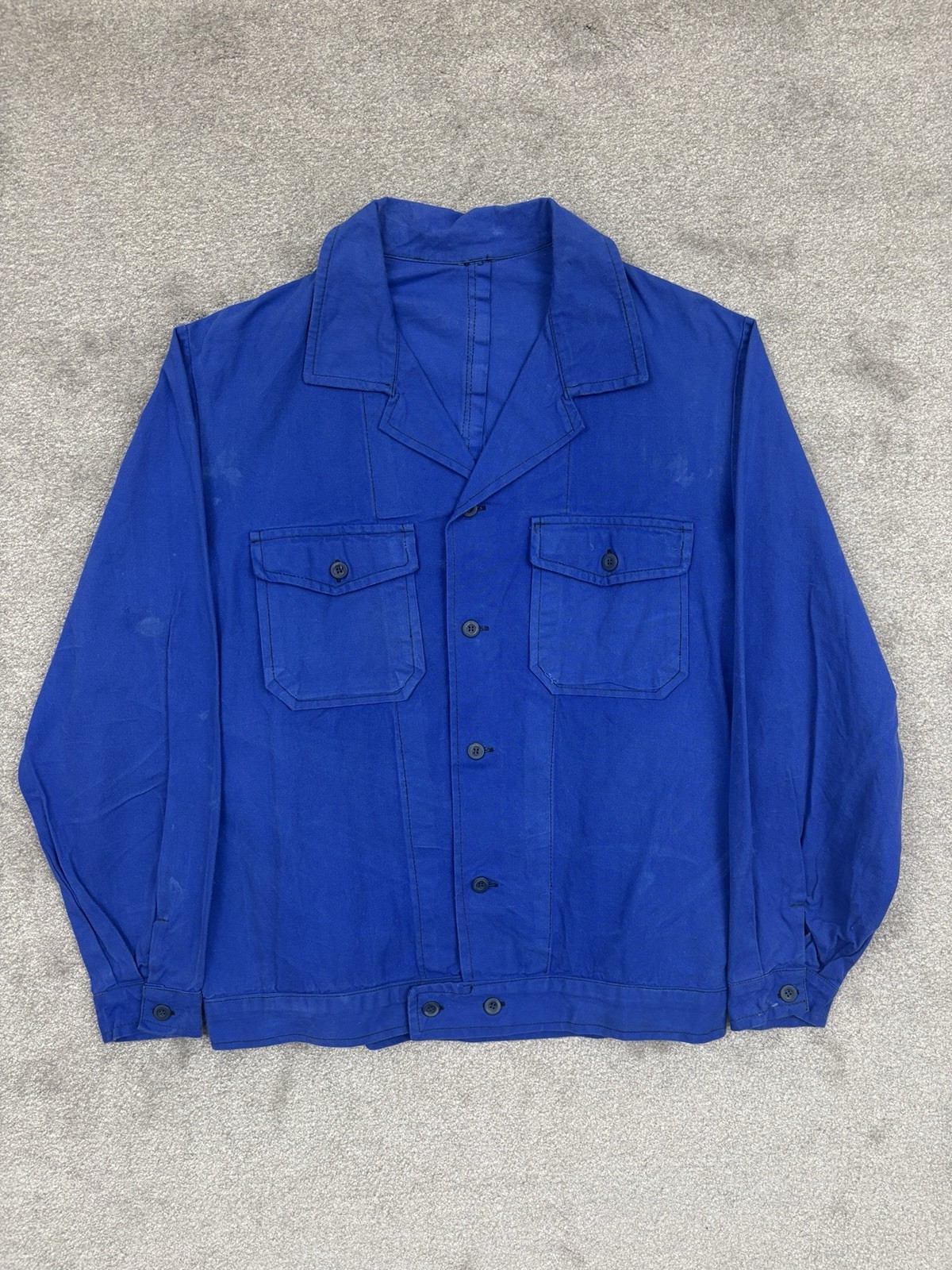 Vintage French Workwear Chore Jacket Blue