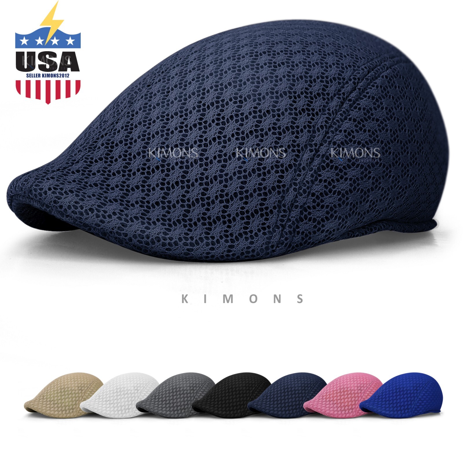Duck Mesh Summer Gatsby Cap Mens Ivy Hat Golf Driving Sun Flat Cabbie Newsboy II