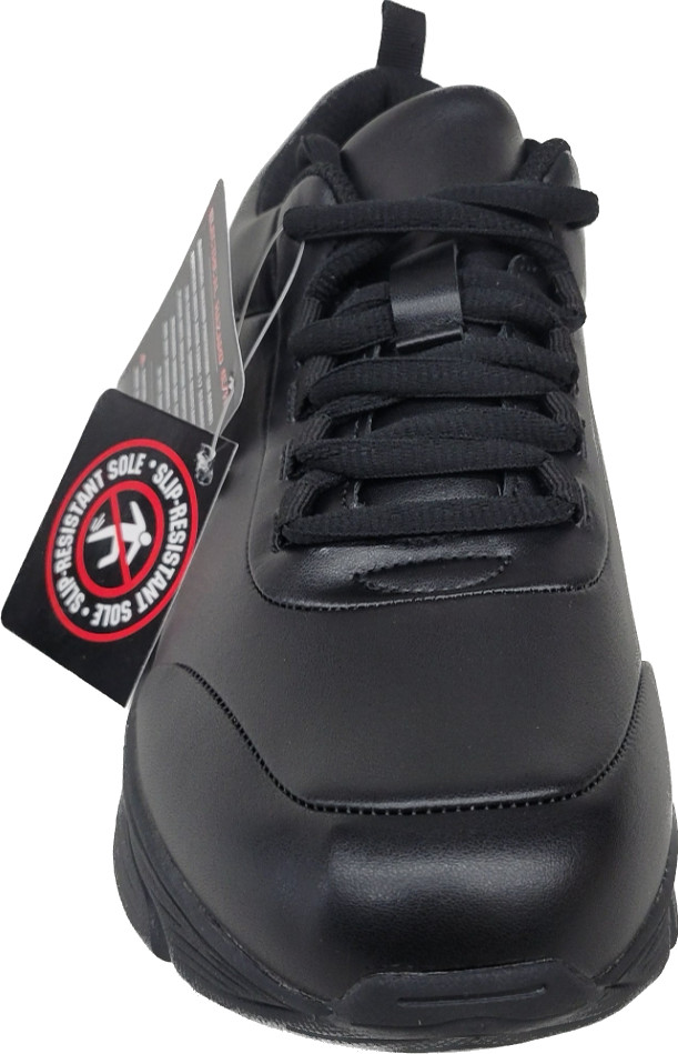 Work Slip Resistant Women Wide Shoes Black Comfort Cushioned Insole MayTall 2601
