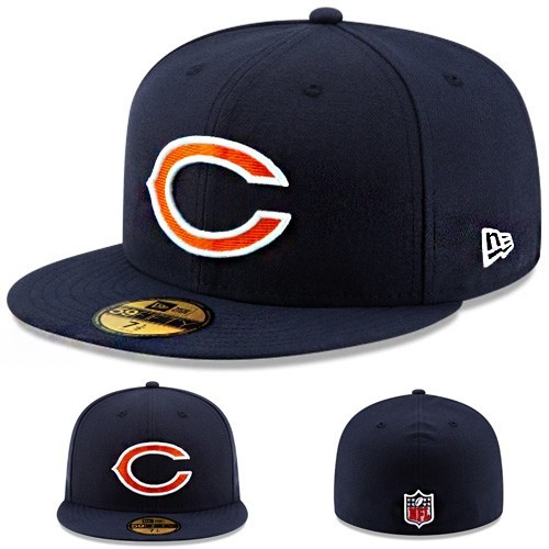 New Era Chicago Bears Official Navy Fitted Hat NFL On Field Classic Game Cap
