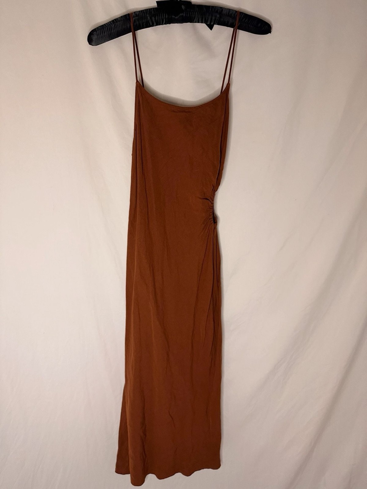 ZARA – Midi Dress with Cut Out – Brown – Size M