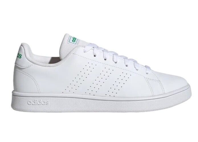Adidas Advantage Base Sneaker Shoes White w/ Green Mens Size 13 New (GW2063)
