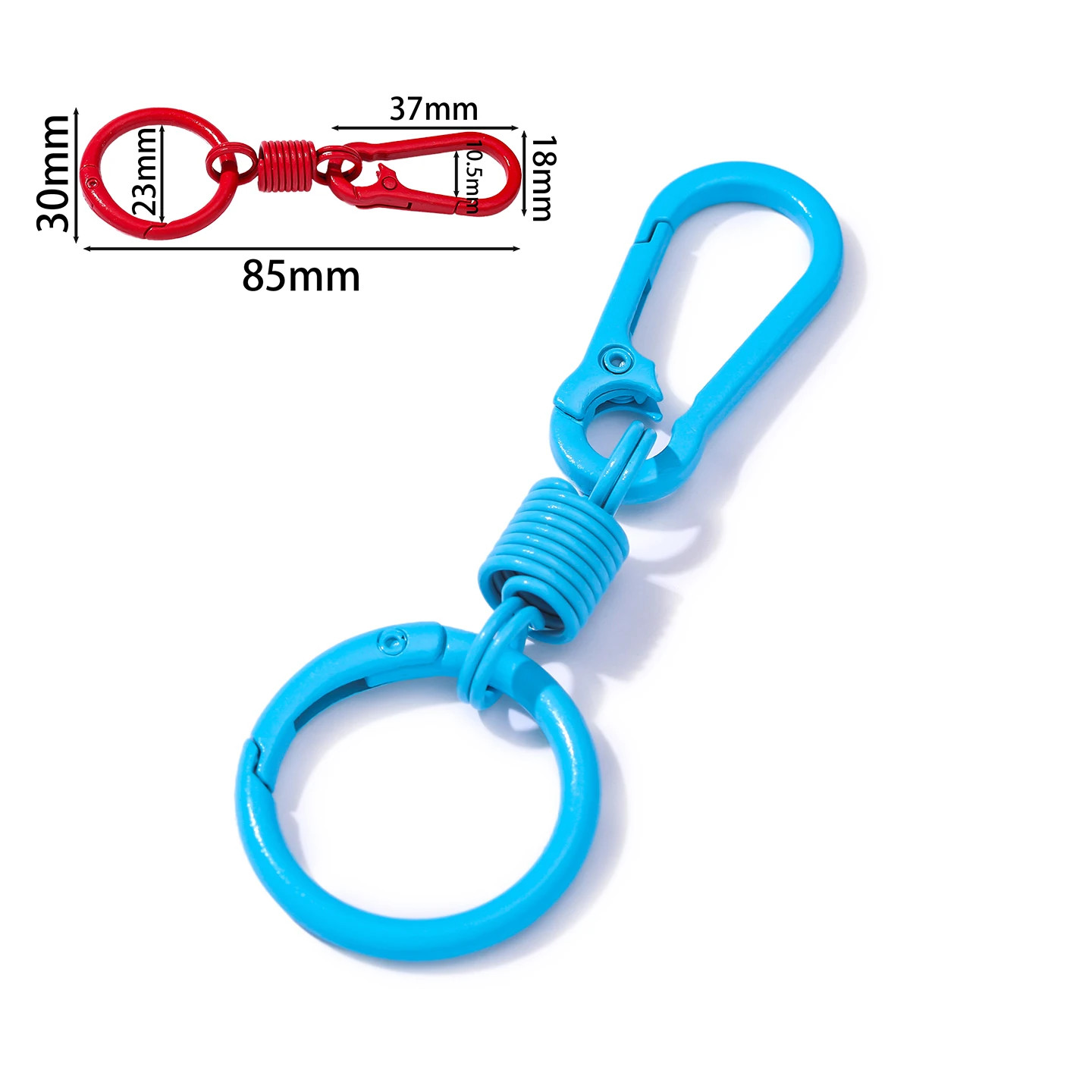 1Pc Colorful Spring Keychain Cute Key Ring Holder Carabiner Buckle for DIY Jewel