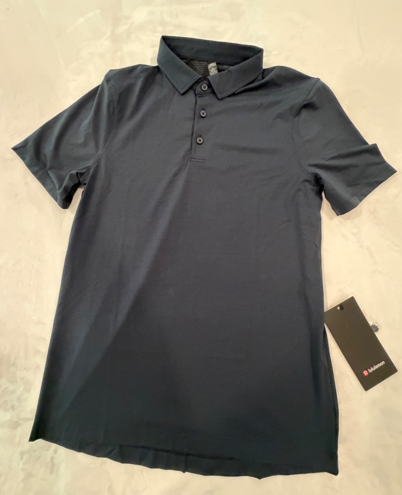 Lululemon Evolution Short-Sleeve Polo Shirt Men’s Small Navy Blue Slim Fit