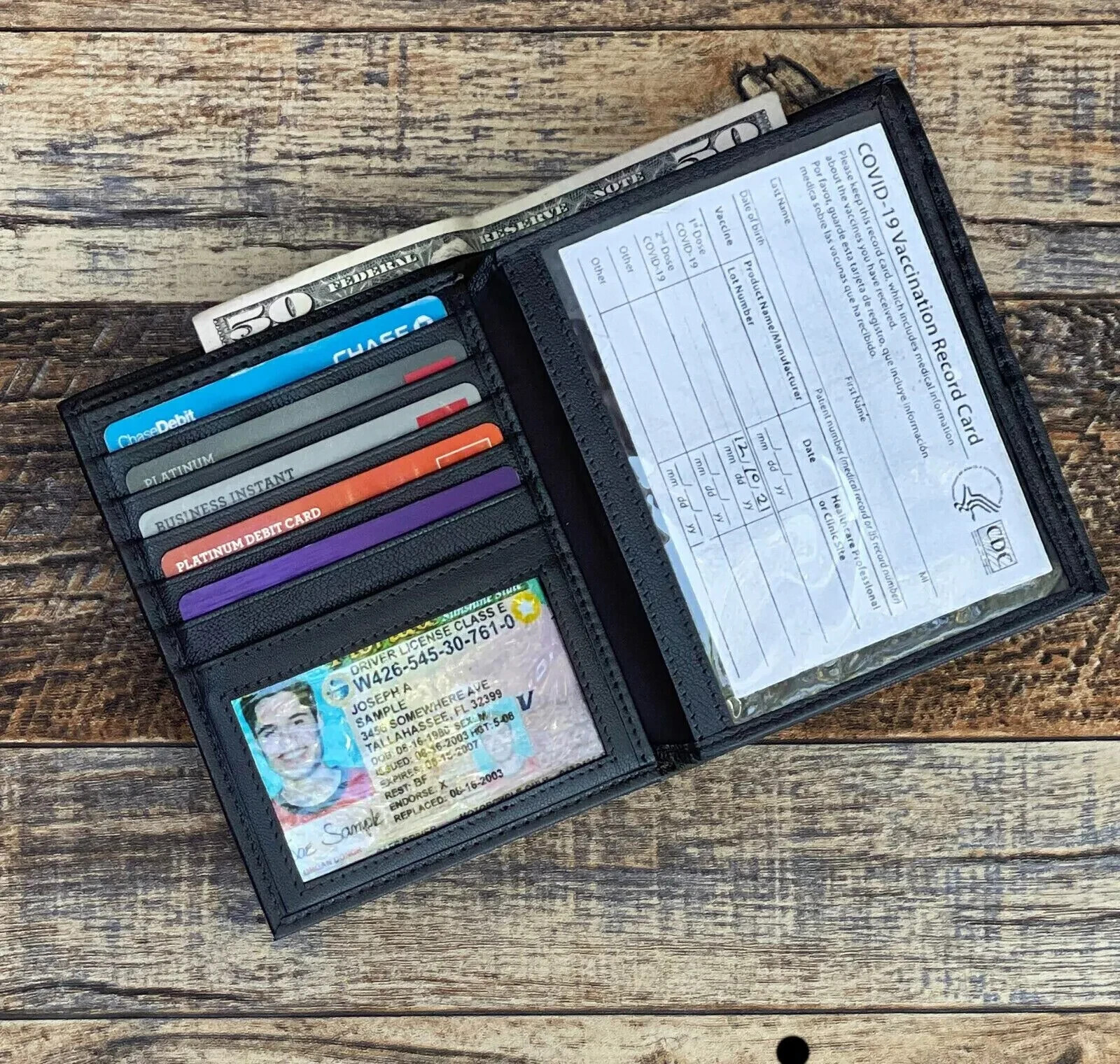 Men’s Genuine Leather Bifold Wallet Hipster Credit Card ID Holder RFID Blocking