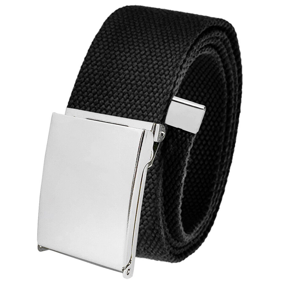 Build A Belt Adult 1.5″ Silver Flip Top Buckle with Canvas Web Belt