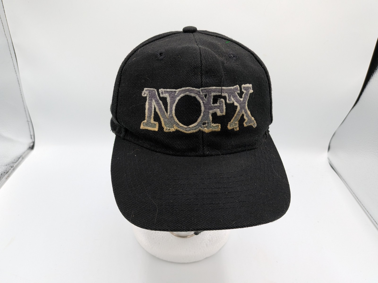 Vintage 90s NOFX Logo Black Snapback Baseball Hat Otto Cap RARE Punk Rock Band