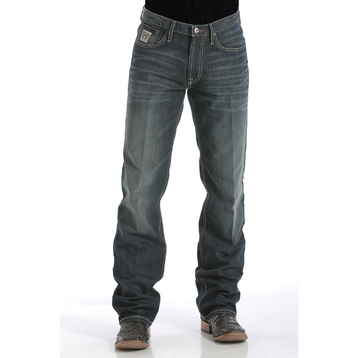 Cinch Men’s White Label Relaxed Fit Dark Stonewash Jeans MB92834019