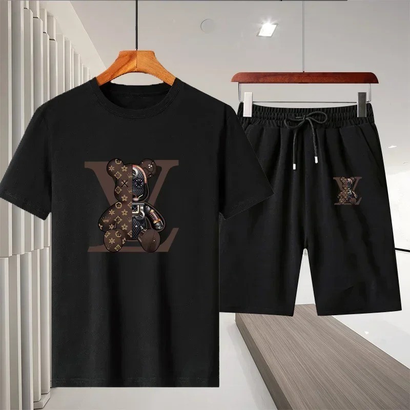 New 2025 summer leisure men’s sports suit Outdoor hiking jogging men’s short sle