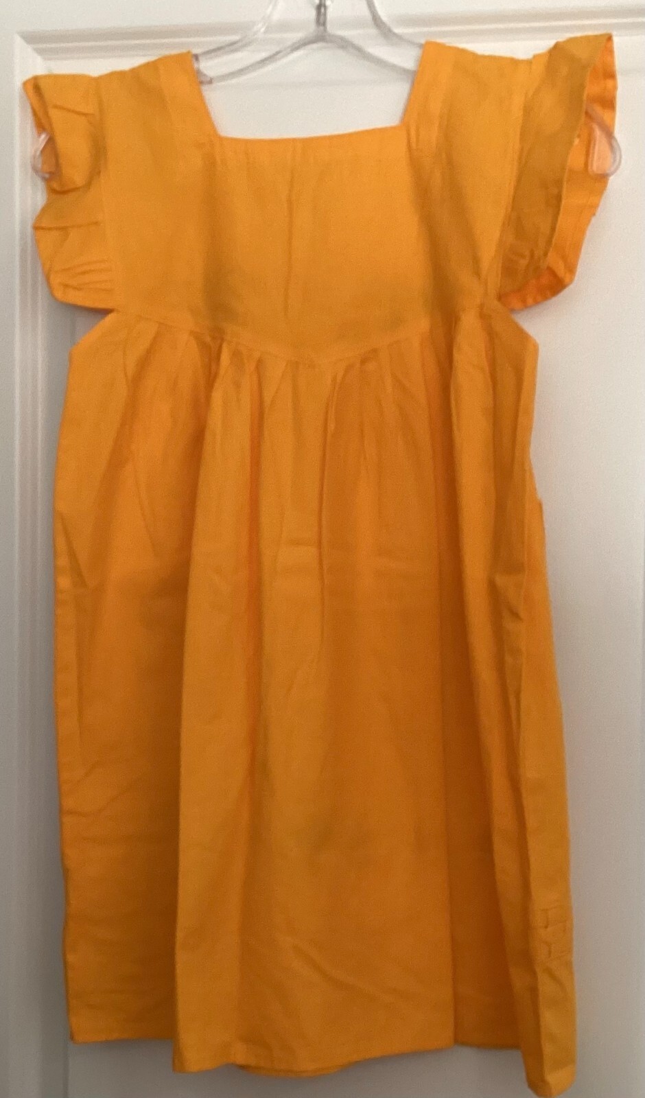 Ethnic floral dress 8 girls embroidered deep yellow El Salvador pockets