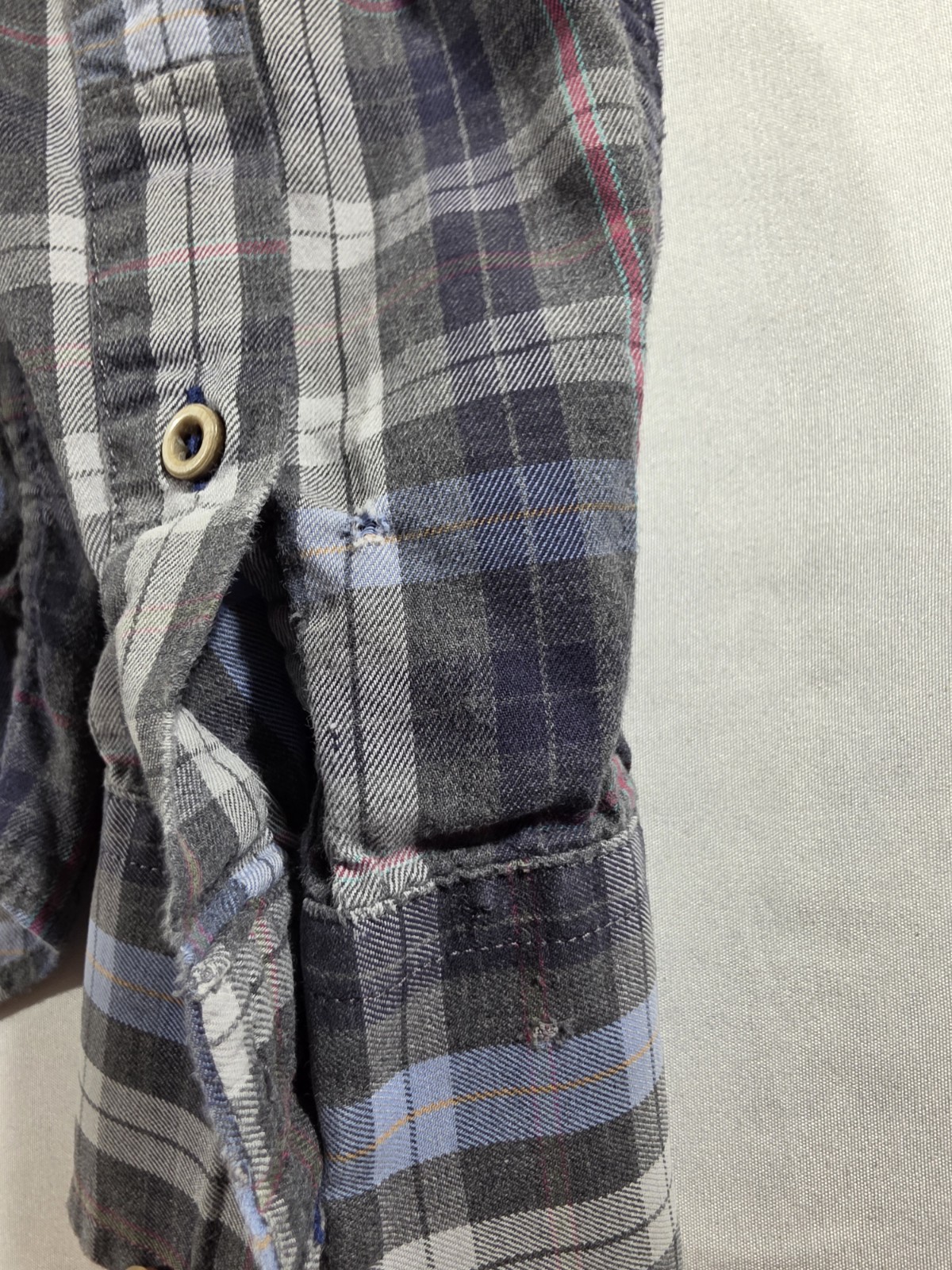 UNTUCKit Button Down Shirt Mens Medium Gray/Blue Carano 100% Cotton Long Sleeve