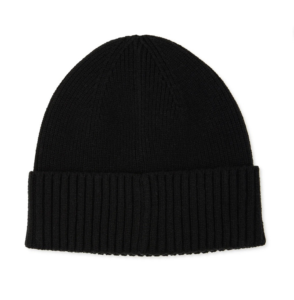 TIME & TRU Adult Women’s Ribbed Beanie Cuffed Hat One Size • Black