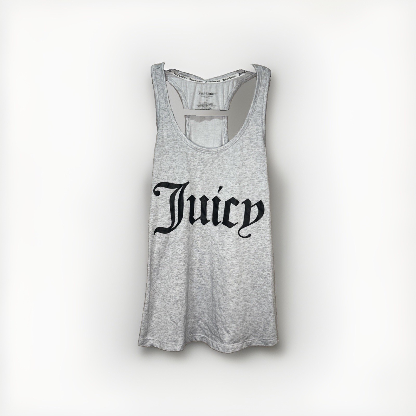Juicy Couture Grey Soft Swingy Racer Back Athletic Work Out Tank Top Blouse M