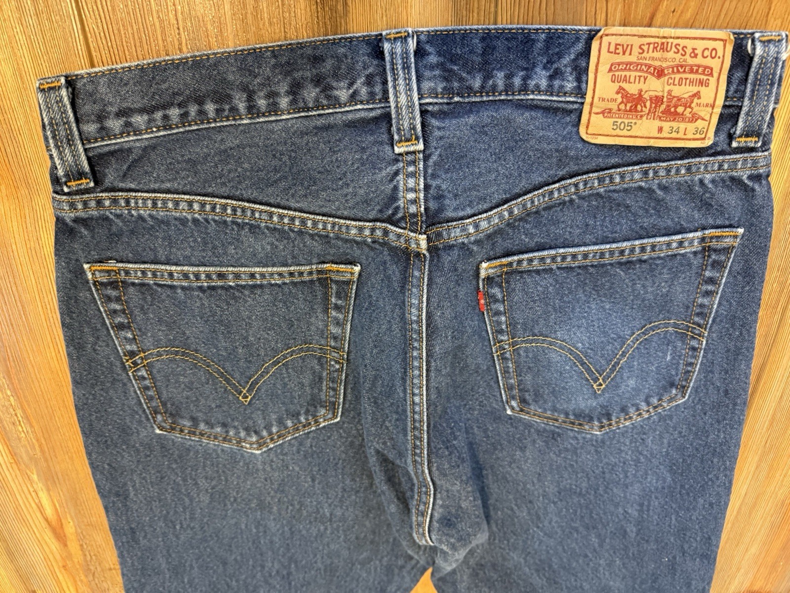 Levis 505 Regular Fit Straight Leg Jeans Mens 34 X 34.5