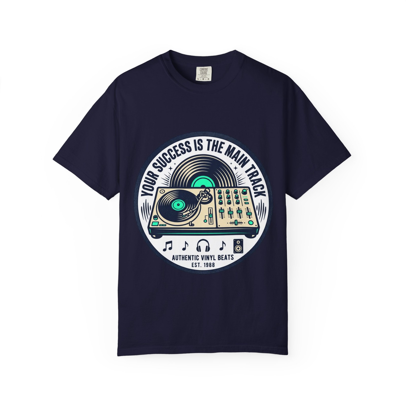 Vinyl Turntable Graphic T-shirt | Record Player Motivational Tee