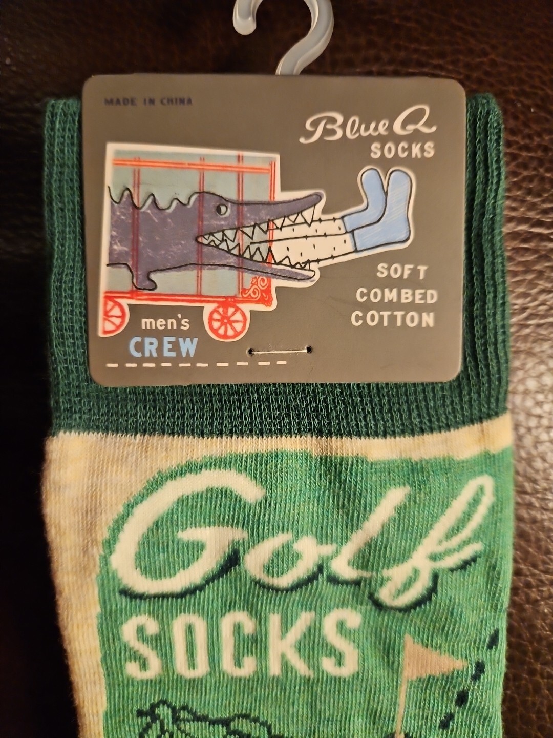 Blue Q Socks Golf Men’s Crew Soft Cotton Size 7-12 “ Swing Your Thing”