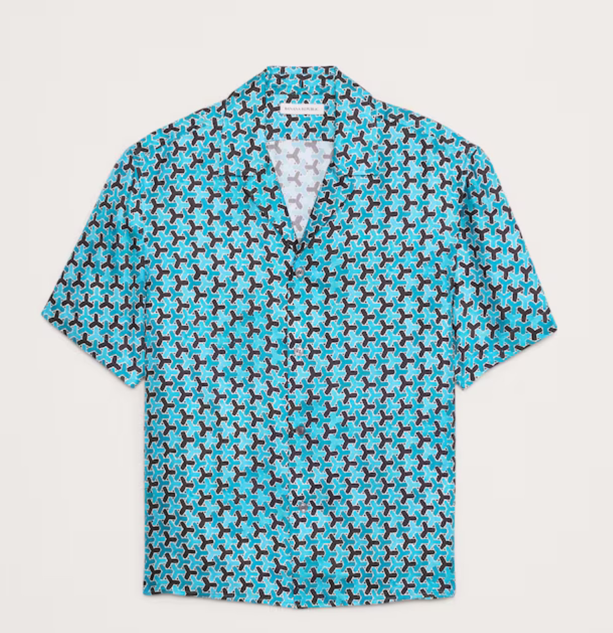 Banana Republic x The White Lotus Silk Twill Resort Shirt Blue sz M New $200