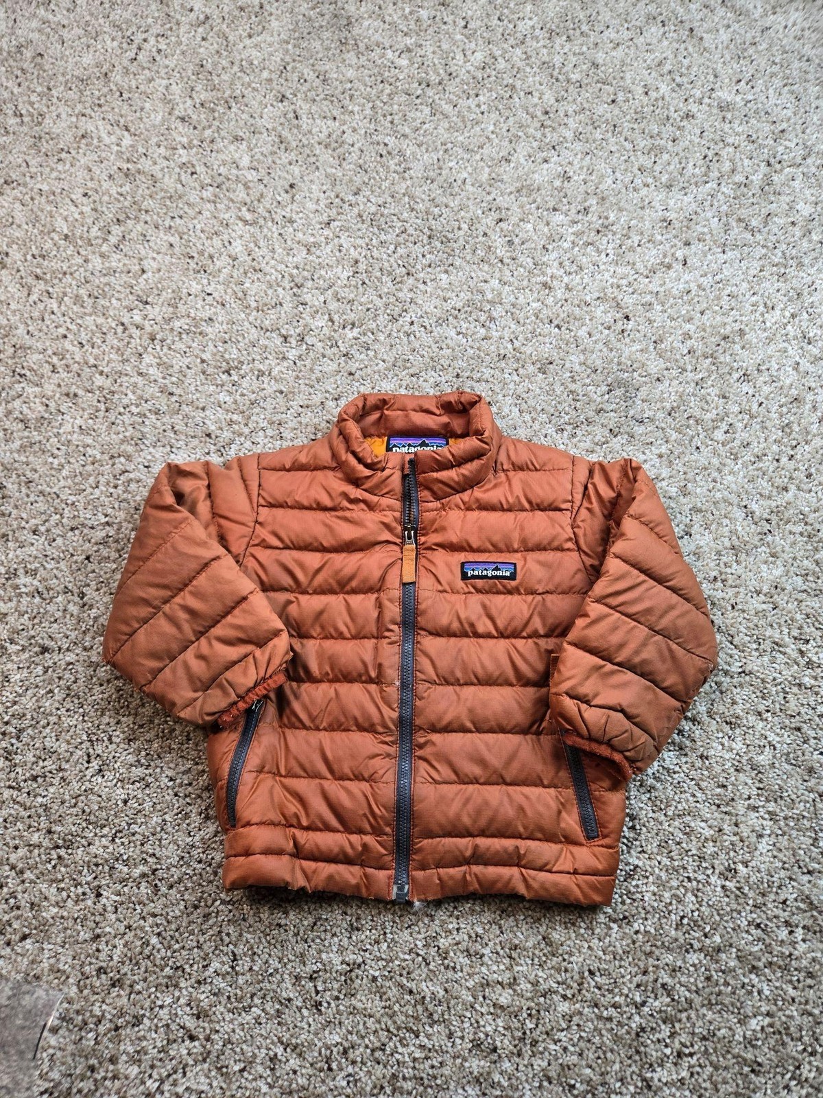 Patagonia Puffer Jacket Boys 2T Orange Full Zip Insulated Cold Weather Coat