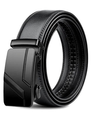 Genuine Leather Mens Ratchet Belt Belts For Men Adjustable Automatic Buckle