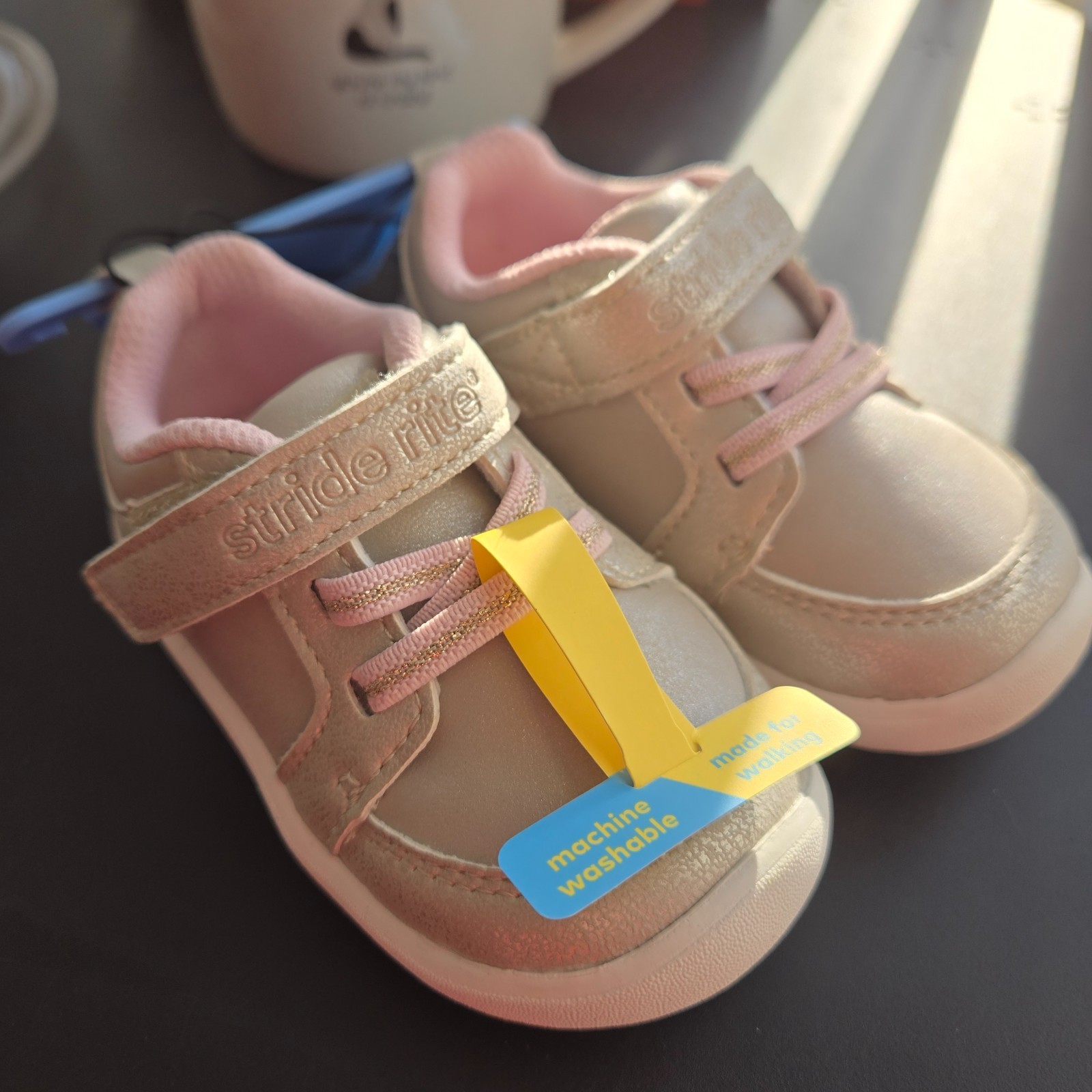 YOU PICK – Munchkin by Stride Rite Baby Girls Sneakers Pink & Gold Sizes 3 4 5 6