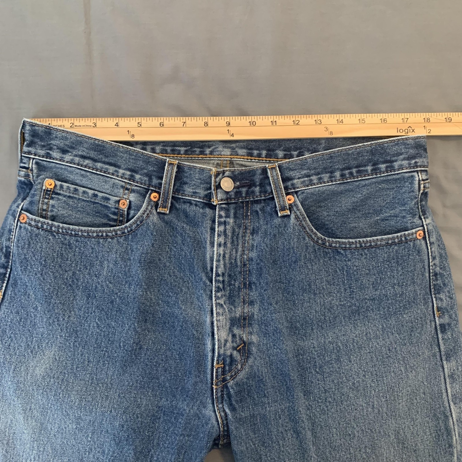 Levis 505 Jeans Mens 36×32 Blue Denim Straight Leg Medium Wash 100% Cotton Rodeo