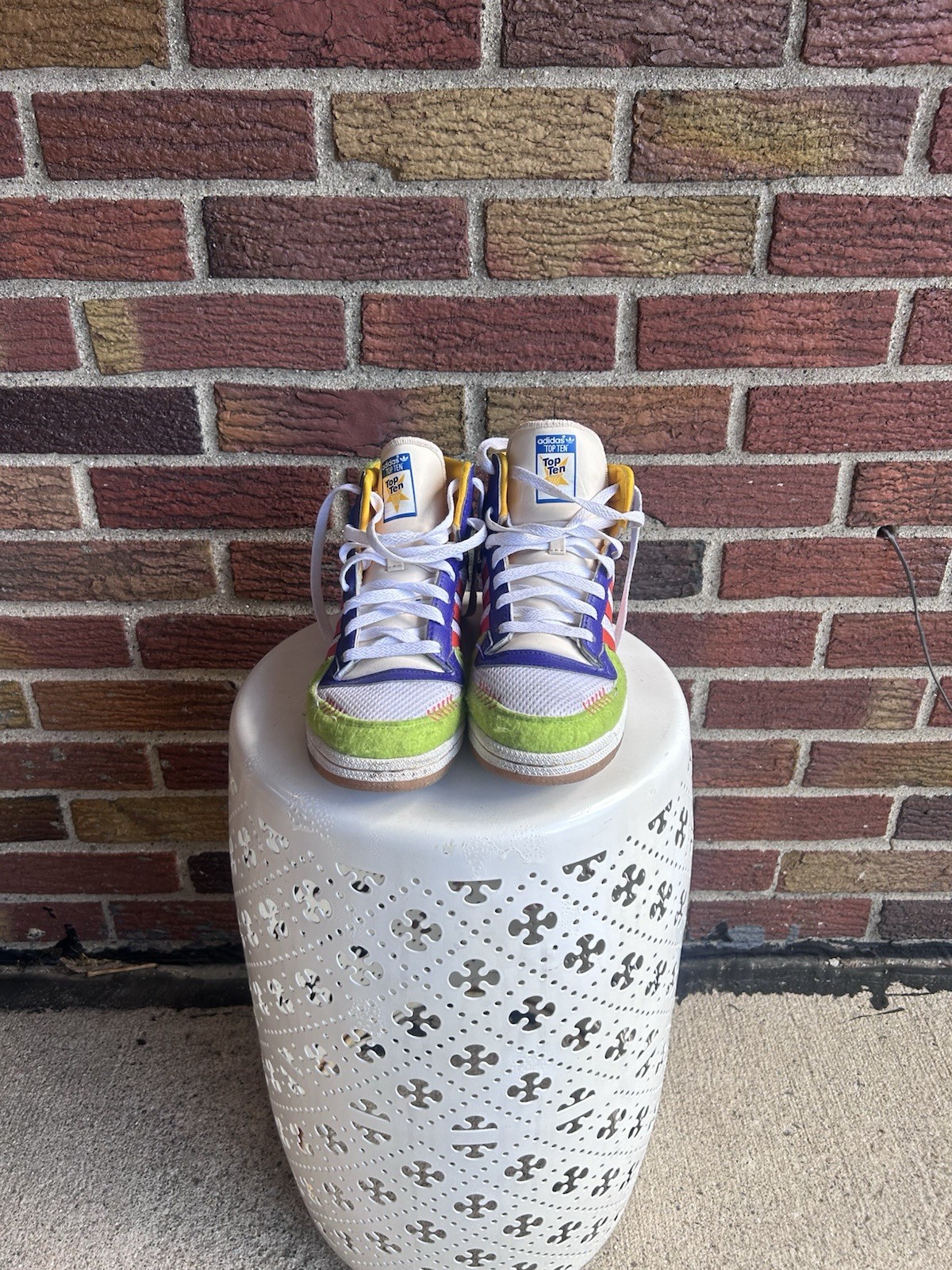 adidas Top Ten Men’s Multicolor Colorblock High Top Lace-Up Athletic Sneaker